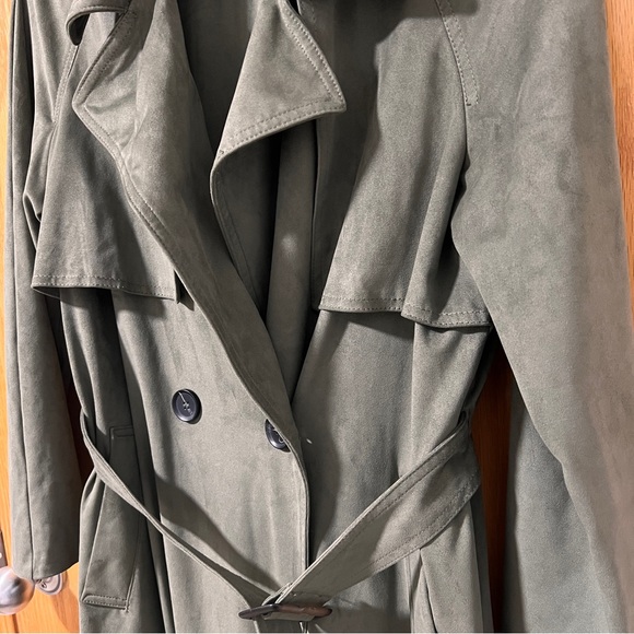 ZARA OLIVE GREEN TRENCH COAT - Picture 3 of 3